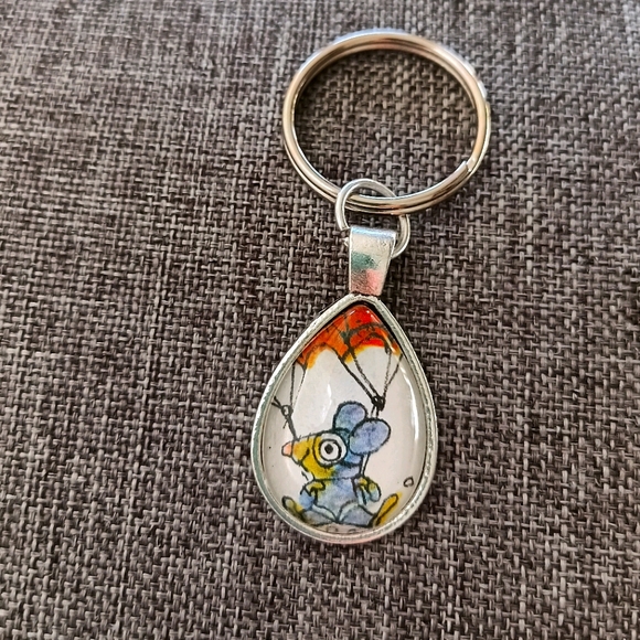 Richard Scarry 1970s book page keyring Mouse - Picture 1 of 4